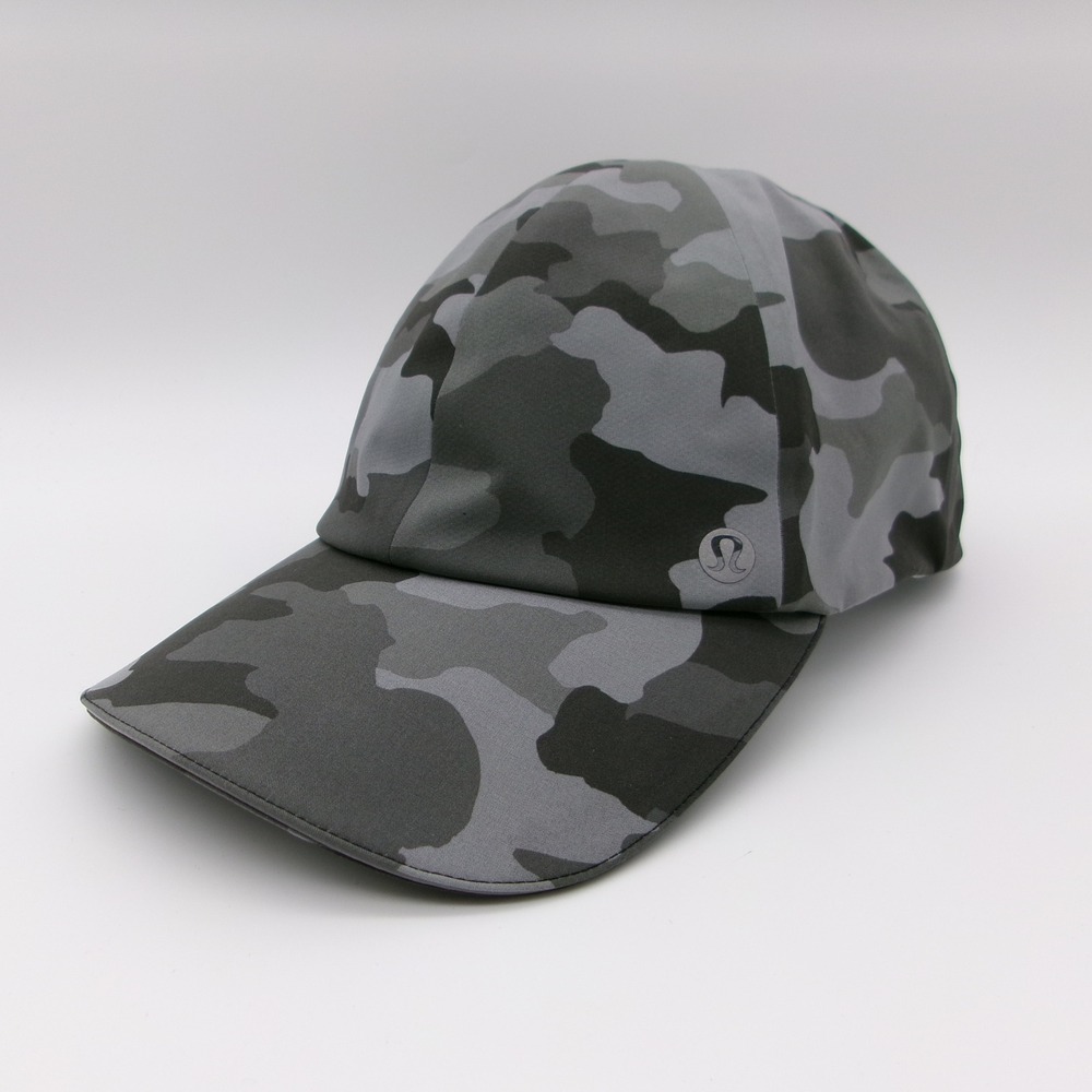 Lululemon Fast and Free Running Hat Heritage 365 Camo Deep Coal Multi Grey OS